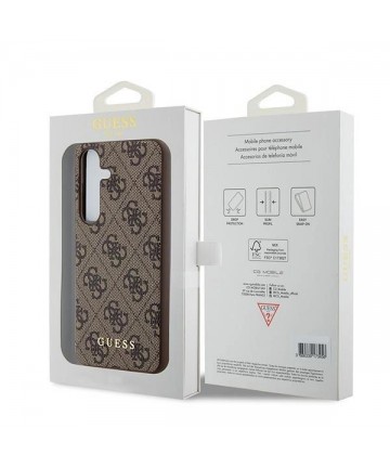 Guess 4G Metal Gold Logo case for Samsung Galaxy A35 - brown