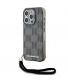 Karl Lagerfeld IML Mono KL Pattern & Cord case for iPhone 15 Pro - black