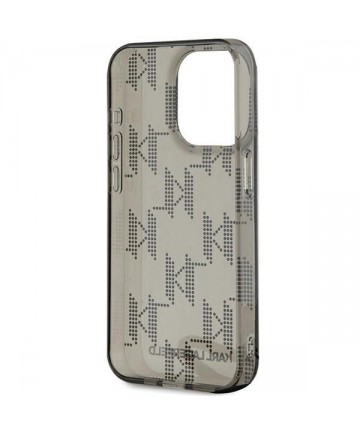 Karl Lagerfeld IML Mono KL Pattern & Cord case for iPhone 15 Pro - black