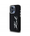Karl Lagerfeld Silicone Metal Script Logo case for iPhone 15 Pro - black