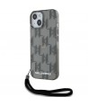 Karl Lagerfeld IML Mono KL Pattern & Cord case for iPhone 15 / 14 / 13 - black