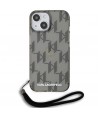 Karl Lagerfeld IML Mono KL Pattern & Cord case for iPhone 15 / 14 / 13 - black