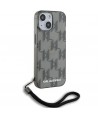 Karl Lagerfeld IML Mono KL Pattern & Cord case for iPhone 15 / 14 / 13 - black