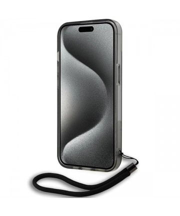Karl Lagerfeld IML Mono KL Pattern & Cord case for iPhone 15 / 14 / 13 - black