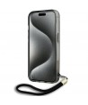 Karl Lagerfeld IML Mono KL Pattern & Cord case for iPhone 15 Pro Max - black