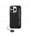 Karl Lagerfeld Saffiano Rhinestones & Charm case for iPhone 15 Pro Max - black