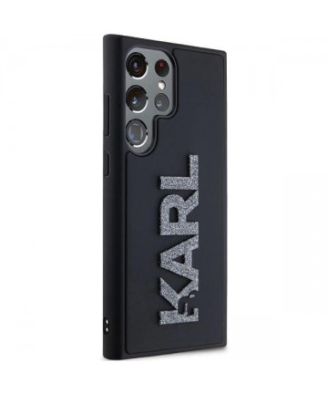 Karl Lagerfeld 3D Rubber Glitter Logo case for Samsung Galaxy S24 Ultra - black
