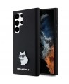 Karl Lagerfeld Silicone Choupette Metal Pin case for Samsung Galaxy S24 Ultra - black