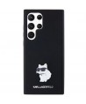 Karl Lagerfeld Silicone Choupette Metal Pin case for Samsung Galaxy S24 Ultra - black