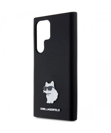 Karl Lagerfeld Silicone Choupette Metal Pin case for Samsung Galaxy S24 Ultra - black