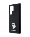 Karl Lagerfeld Silicone Choupette Metal Pin case for Samsung Galaxy S24 Ultra - black