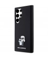Karl Lagerfeld Silicone Karl&Choupette Metal Pin case for Samsung Galaxy S24 Ultra - black