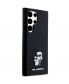 Karl Lagerfeld Silicone Karl&Choupette Metal Pin case for Samsung Galaxy S24 Ultra - black