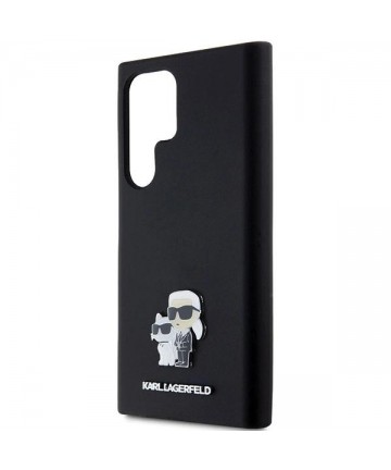 Karl Lagerfeld Silicone Karl&Choupette Metal Pin case for Samsung Galaxy S24 Ultra - black