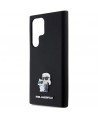 Karl Lagerfeld Silicone Karl&Choupette Metal Pin case for Samsung Galaxy S24 Ultra - black