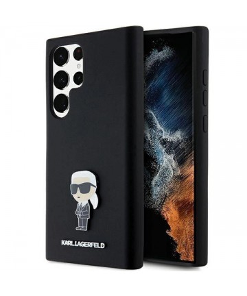 Karl Lagerfeld Silicone Ikonik Metal Pin case for Samsung Galaxy S24 Ultra - black