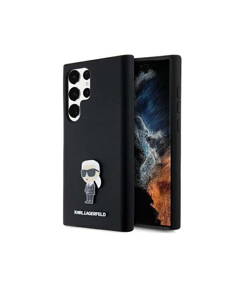 Karl Lagerfeld Silicone Ikonik Metal Pin case for Samsung Galaxy S24 Ultra - black