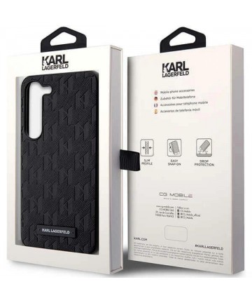 Karl Lagerfeld Saffiano Mono Metal Logo case for Samsung Galaxy S24+ - black