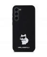 Karl Lagerfeld Silicone Choupette Metal Pin case for Samsung Galaxy S24+ - black