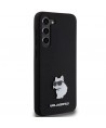 Karl Lagerfeld Silicone Choupette Metal Pin case for Samsung Galaxy S24+ - black