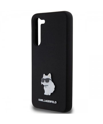 Karl Lagerfeld Silicone Choupette Metal Pin case for Samsung Galaxy S24+ - black