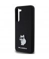 Karl Lagerfeld Silicone Choupette Metal Pin case for Samsung Galaxy S24+ - black