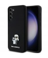 Karl Lagerfeld Silicone Karl&Choupette Metal Pin case for Samsung Galaxy S24+ - black