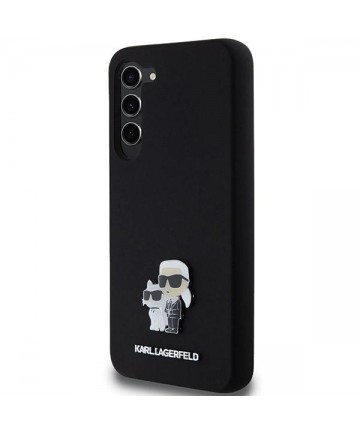 Karl Lagerfeld Silicone Karl&Choupette Metal Pin case for Samsung Galaxy S24+ - black