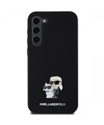 Karl Lagerfeld Silicone Karl&Choupette Metal Pin case for Samsung Galaxy S24+ - black