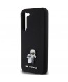 Karl Lagerfeld Silicone Karl&Choupette Metal Pin case for Samsung Galaxy S24+ - black