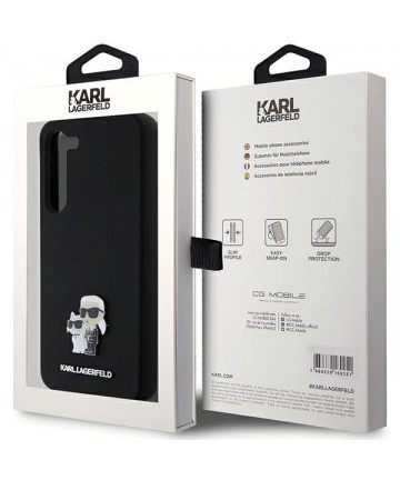 Karl Lagerfeld Silicone Karl&Choupette Metal Pin case for Samsung Galaxy S24+ - black