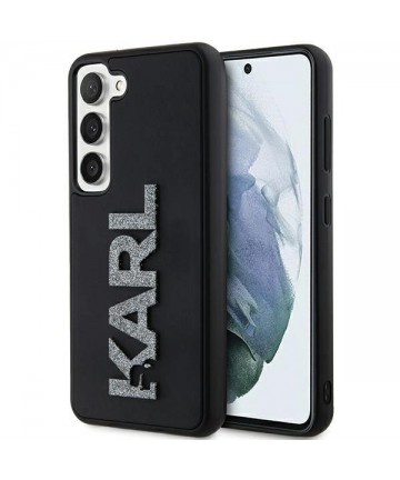 Karl Lagerfeld 3D Rubber Glitter Logo case for Samsung Galaxy S24 - black