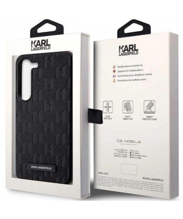 Karl Lagerfeld Saffiano Mono Metal Logo case for Samsung Galaxy S24 - black