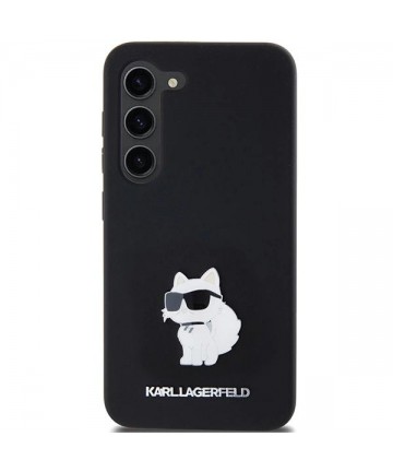 Karl Lagerfeld Silicone Choupette Metal Pin case for Samsung Galaxy S24 - black