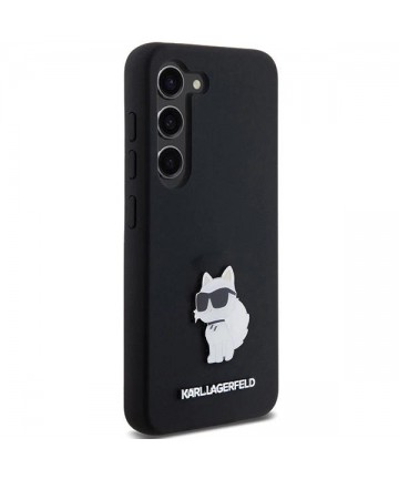 Karl Lagerfeld Silicone Choupette Metal Pin case for Samsung Galaxy S24 - black