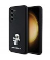 Karl Lagerfeld Silicone Karl&Choupette Metal Pin case for Samsung Galaxy S24 - black