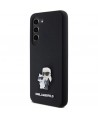 Karl Lagerfeld Silicone Karl&Choupette Metal Pin case for Samsung Galaxy S24 - black