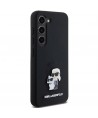 Karl Lagerfeld Silicone Karl&Choupette Metal Pin case for Samsung Galaxy S24 - black