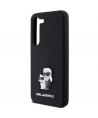 Karl Lagerfeld Silicone Karl&Choupette Metal Pin case for Samsung Galaxy S24 - black