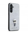 Karl Lagerfeld Fixed Glitter Ikonik Logo Metal Pin case for Samsung Galaxy A35 - silver