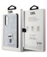 Karl Lagerfeld Fixed Glitter Ikonik Logo Metal Pin case for Samsung Galaxy A35 - silver