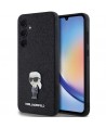 Karl Lagerfeld Fixed Glitter Ikonik Logo Metal Pin case for Samsung Galaxy A35 - black