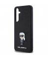 Karl Lagerfeld Fixed Glitter Ikonik Logo Metal Pin case for Samsung Galaxy A35 - black