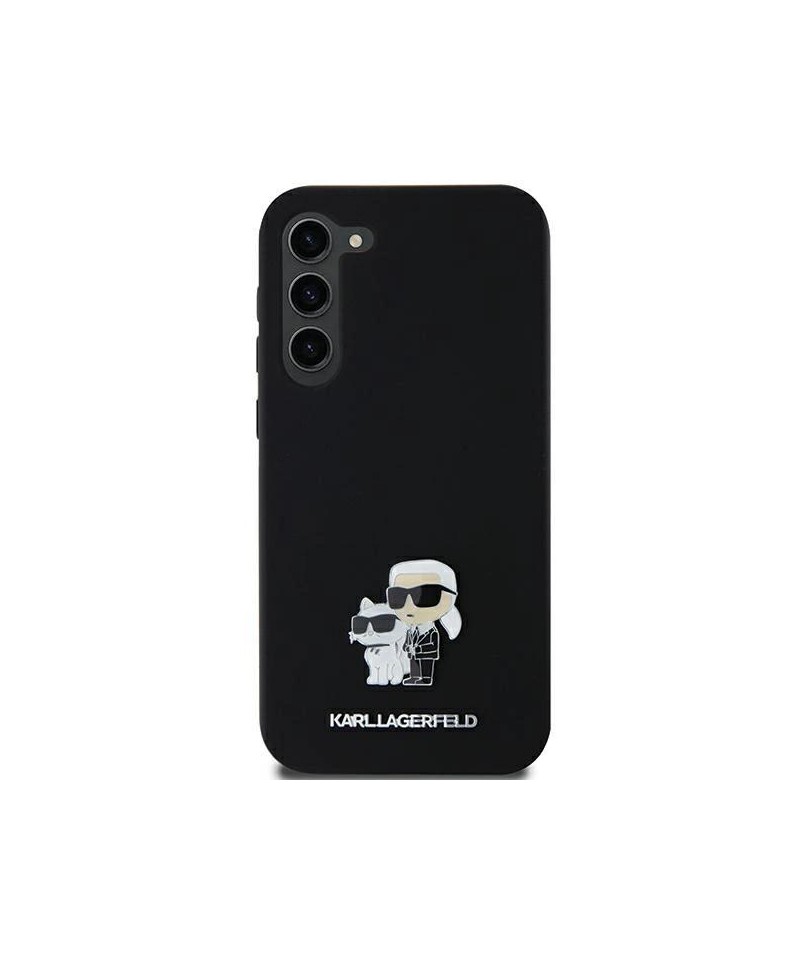 Karl Lagerfeld Silicone Karl&Choupette Metal Pin case for Samsung Galaxy A35 - black