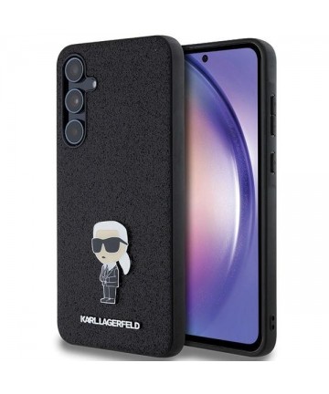 Karl Lagerfeld Fixed Glitter Ikonik Logo Metal Pin case for Samsung Galaxy A55 - black