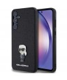Karl Lagerfeld Fixed Glitter Ikonik Logo Metal Pin case for Samsung Galaxy A55 - black