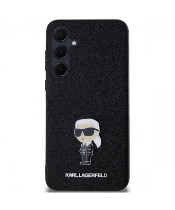 Karl Lagerfeld Fixed Glitter Ikonik Logo Metal Pin case for Samsung Galaxy A55 - black