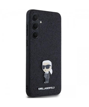 Karl Lagerfeld Fixed Glitter Ikonik Logo Metal Pin case for Samsung Galaxy A55 - black