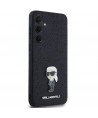 Karl Lagerfeld Fixed Glitter Ikonik Logo Metal Pin case for Samsung Galaxy A55 - black