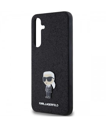 Karl Lagerfeld Fixed Glitter Ikonik Logo Metal Pin case for Samsung Galaxy A55 - black